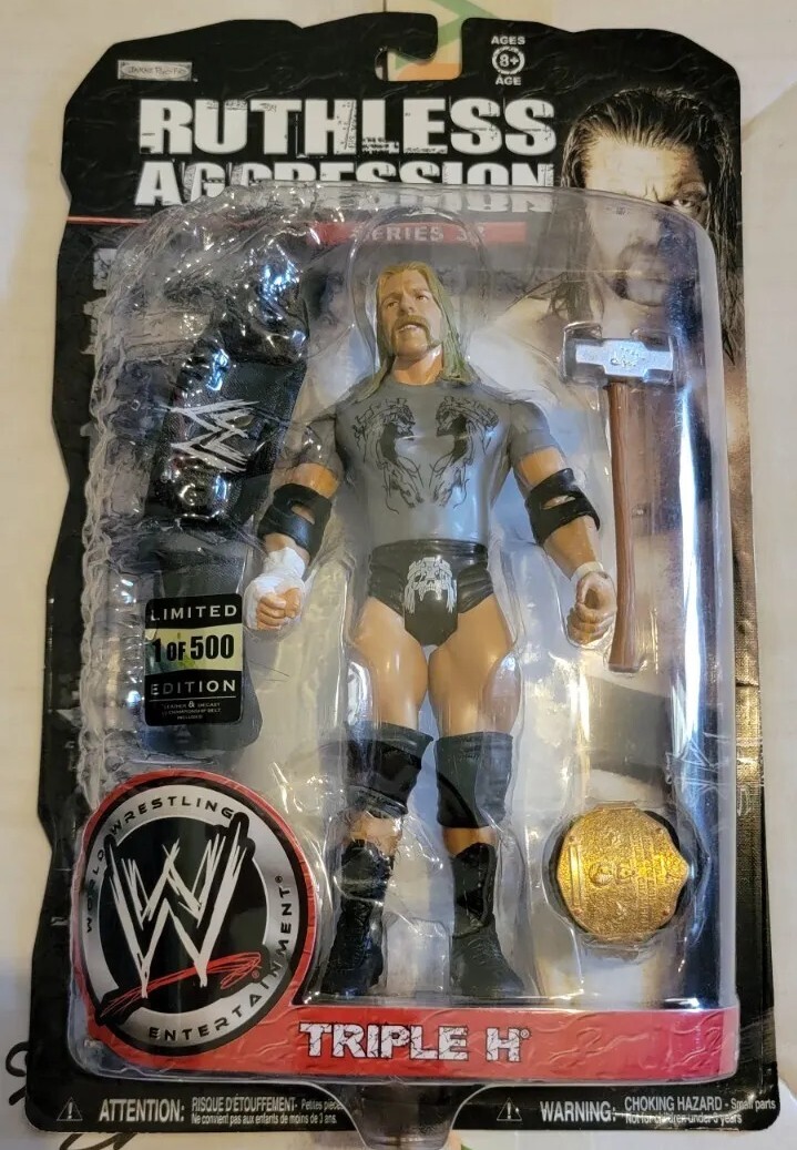 Triple H RARE 1 of 500 World Belt WWE Jakks Ruthless Triple H RARE 1 of 500 World Belt WWE Jakks Ruthless