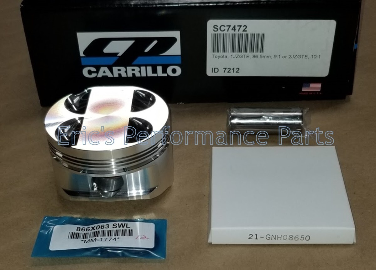 CP SC7472 Pistons for Toyota 86.5mm x 1JZ-GTE 9.0 or 2JZ-GTE 10.0