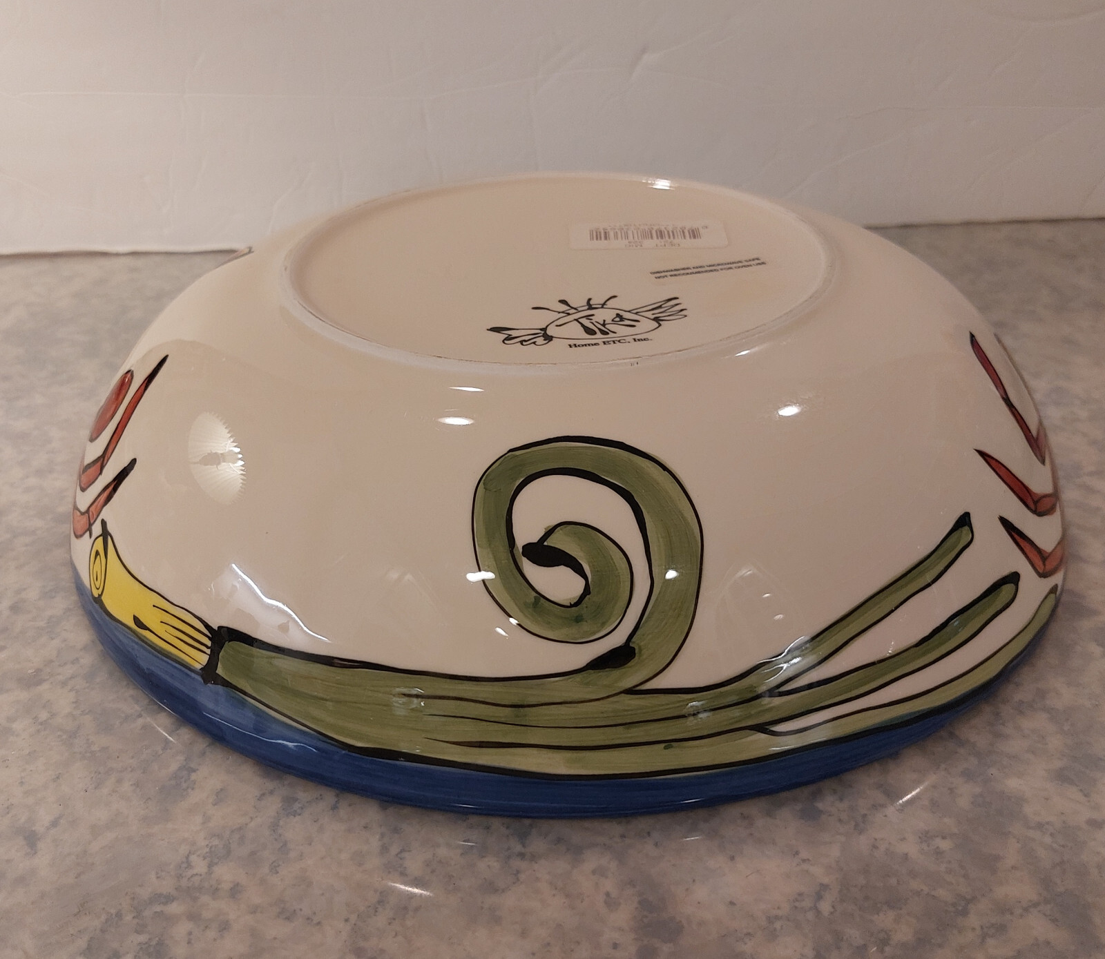 TIKA Large 12 1/2" Seafood Crab Shrimp Tabasco Serving bowl. EUC