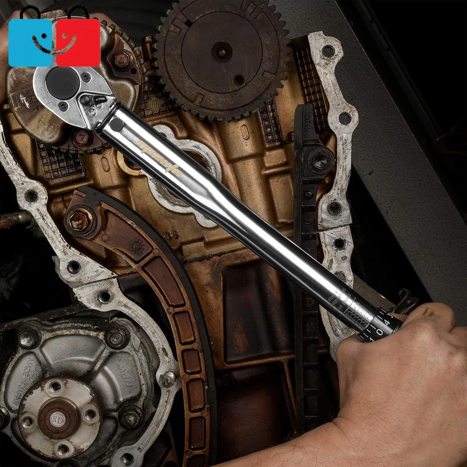 3/8" Drive Click Torque Wrench 10-80 ft-lb Dual Scale | Accurate Durable Tool  - Image 2 of 4