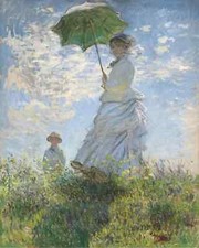 Canvas Print of Woman with a Parasol by Claude Monet Art Decor