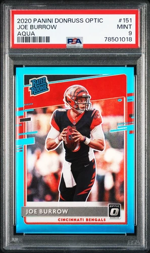 2020 Panini Donruss Optic Rated Rookie #151 (Aqua)  JOE BURROW [290/299] {PSA 9}