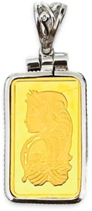 Sterling Silver bezel frame for 5 Gram PAMP Suisse Gold Bar – Lady Fortuna