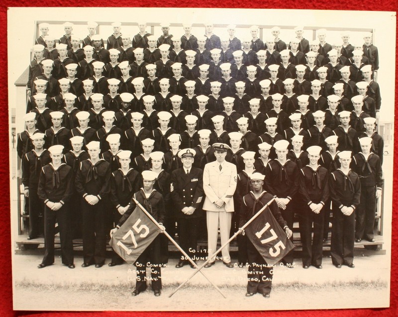 1948 USN Co. 175 Group Photo U.S. Navy Training Center San Diego California LOOK
