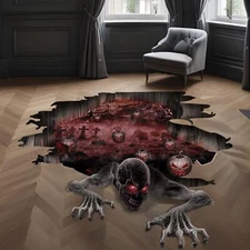 3D Halloween Floor Decals - Large, 36 X 24 Inch | 3D Halloween Floor Stickers