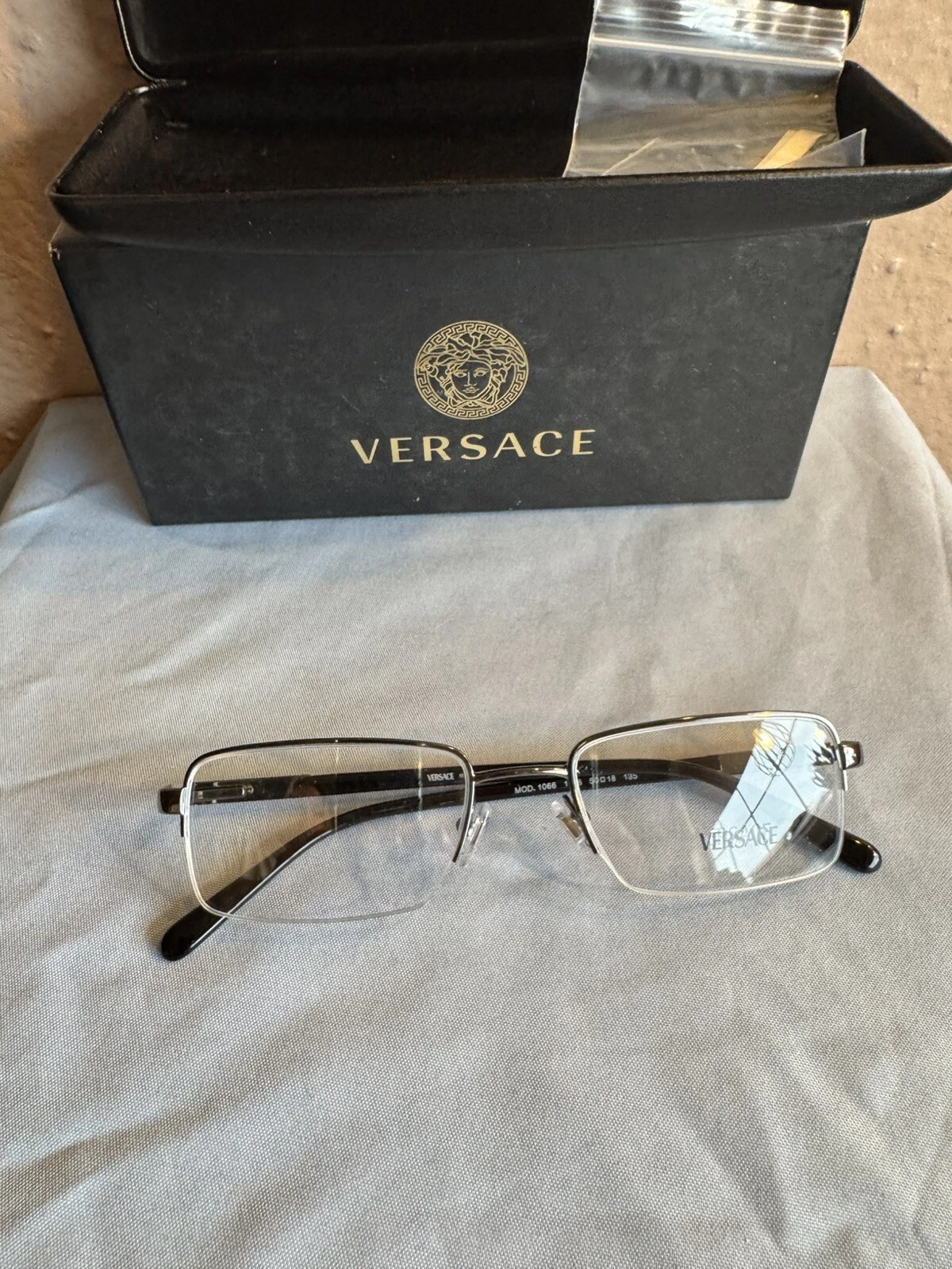Versace Eyeglasses Frames, MOD. 1066 1316, 50 18 135, Black, Made in Italy