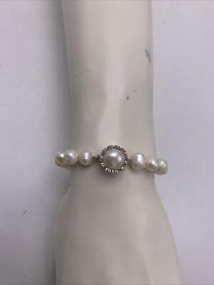 NWOT Carolee  Fresh Water Pearls  7.5   Bracelet Rhinestone Bracelet JS902l