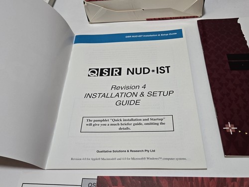 Vtg QSR Nudist 4 Software For Qualitative Data Analysis Rev 4 PC/Windows 1997 - Picture 12 of 13