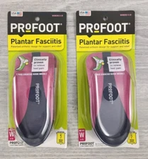Profoot Plantar Fasciitis Arch Support Inserts Insoles Womens Size 6-10 (2PACK)