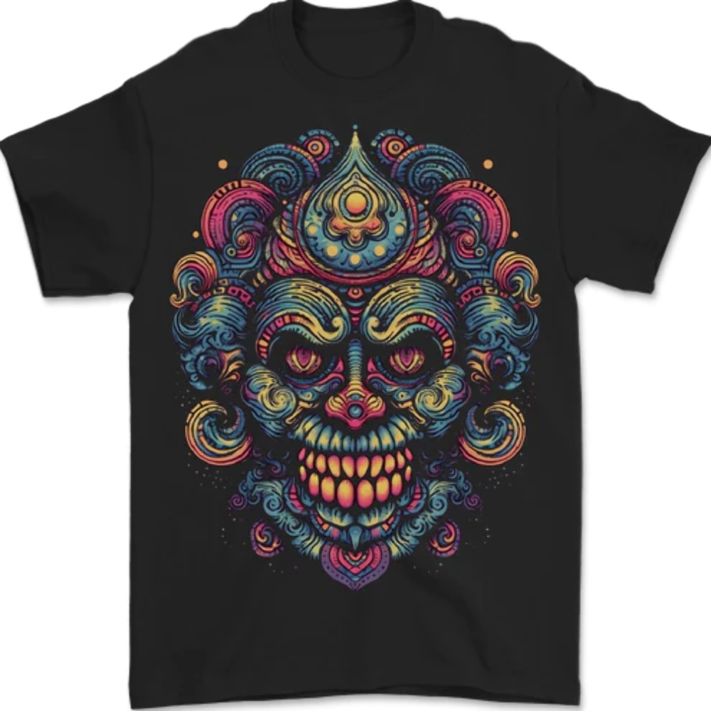 An Evil Clown Mask Skull Mens T-Shirt 100% Cotton
