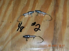 50 1/8oz Darter Jigs Bronze Sickle Hooks  #2  #1 1/0  2/0  3/0  4/0  You Choose