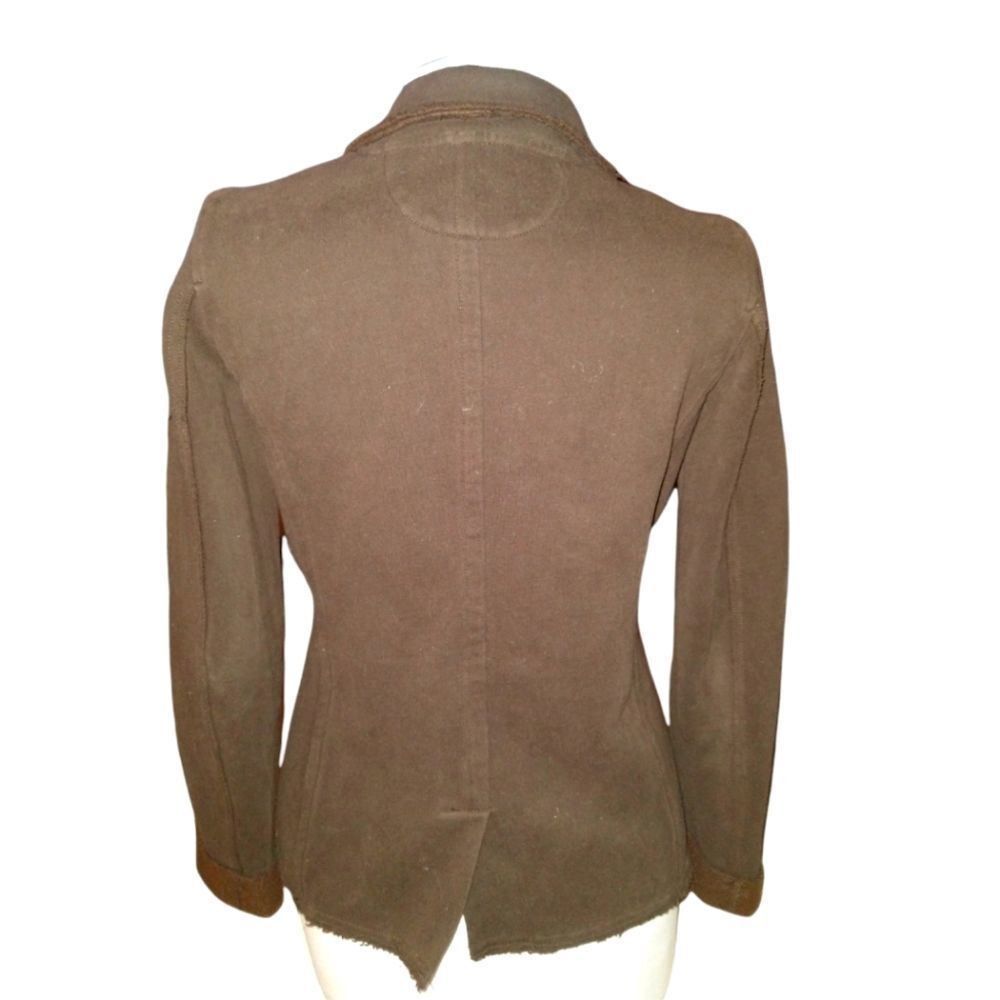 GAP Brown Distressed Button Down Collared Knit Ja… - image 3