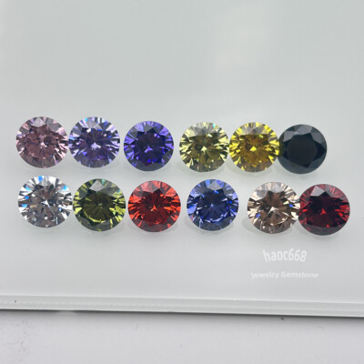 1000pcs 0.8~3.5mm Round Loose CZ Stone High Quality Cubic Zirconia Various Color