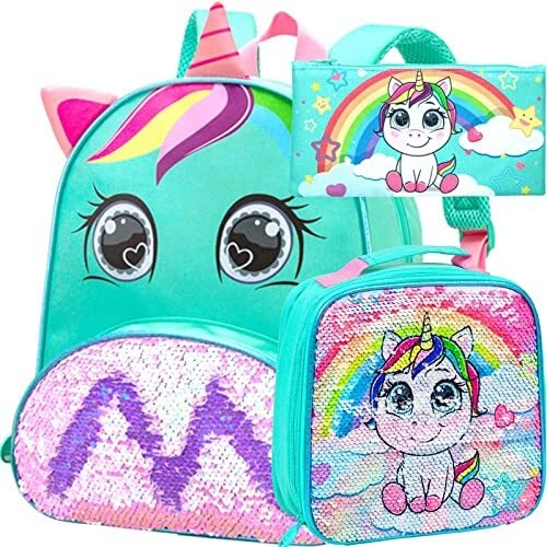 Unicorn bookbag with lunch box top