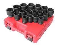 Sunex Tool  4684 3/4 Drive 17 Piece Metric Standard Impact Socket Set