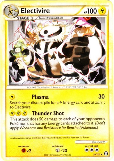 1x Electivire - 20/102 - Rare Lightly Played Pokemon HGSS - Triumphant