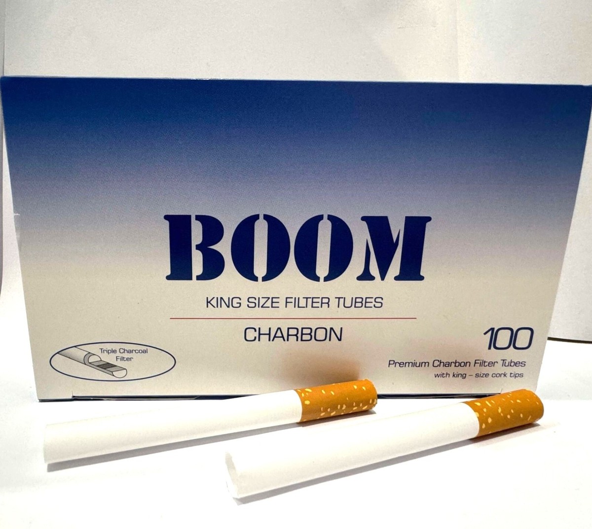 cigarette boom Boom Charcoal premium tubes 1000 Cigarette triple filter tubes