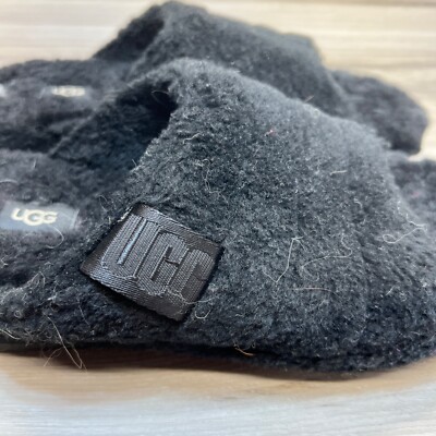 UGG Fluff You Black Slides Sandals Mens Size 9 1117473 Fluffy Furry Sandal UGG Fluff You Black Slides Sandals Mens Size 9 1117473  main image 4