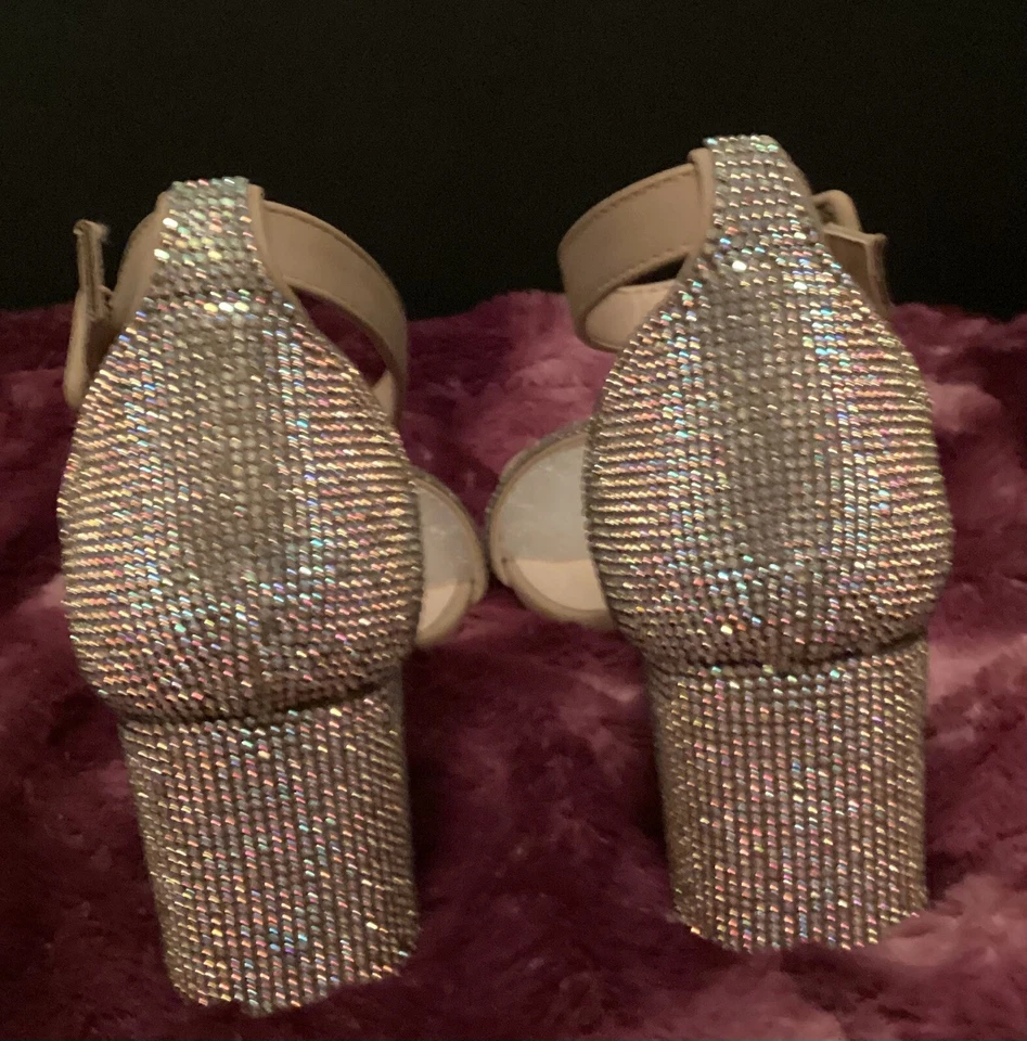 Tacones Delicious bronceados con estrás talla 9 Foto 4 de 4