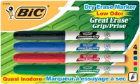 Bic Great Erase Low Odor Dry-erase Fine Point Markers 4/pkg-black, Blue, Red & on sale Bic Great Erase Low Odor Dry-erase Fine Point Markers 4/pkg-black, Blue, Red & on sale