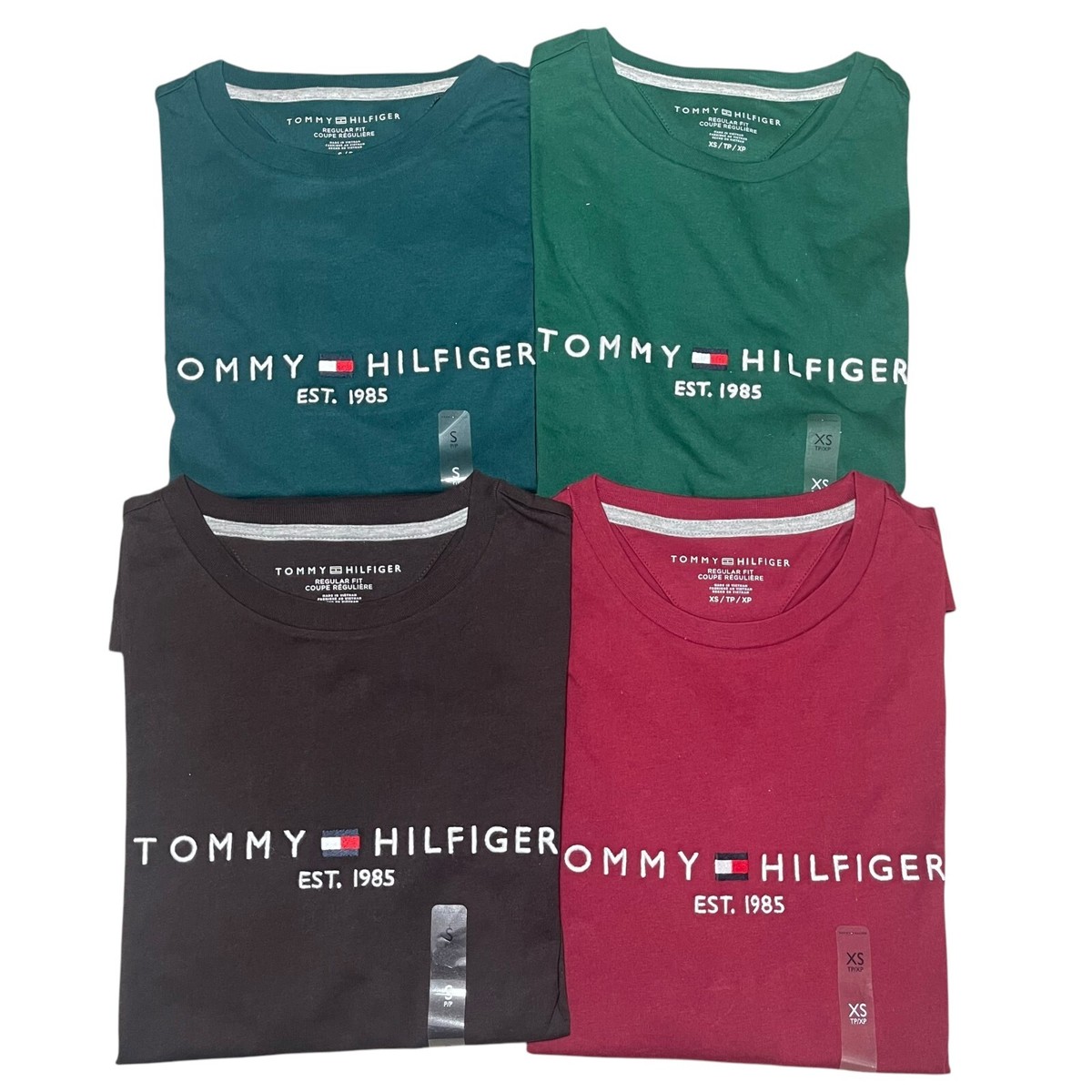 Tommy Hilfiger Mens Regular Fit Embroidered Logo All Cotton Short Sleeve T-Shirt