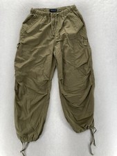 Aeropostale Parachute Cargo Pants Women's XS Green Nylon Blend Baggy Grunge Y2K