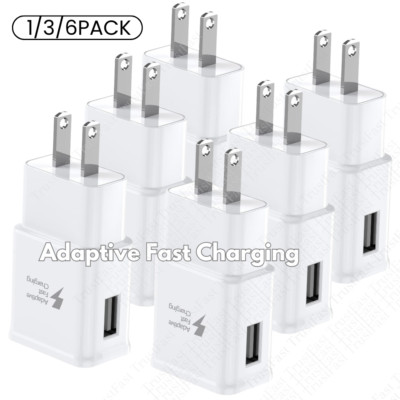 Adaptive USB Wall Fast Charger Adapter Universal Plug For Samsung US Block Lot