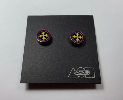 Vintage ACME Studio ''Yellow Cross'' Cufflinks by Designer Rod Dyer