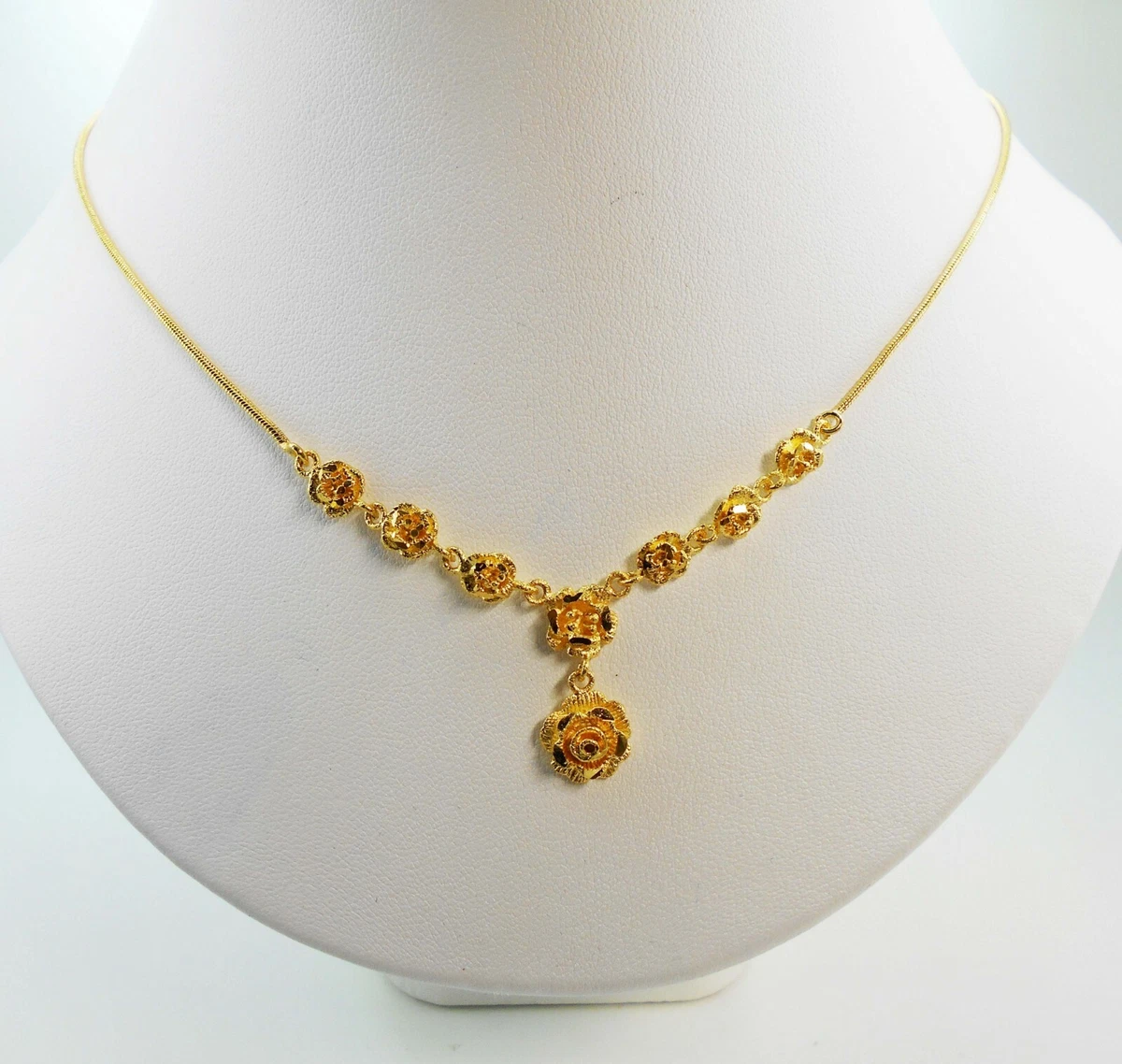 Rose flower cheap gold necklace