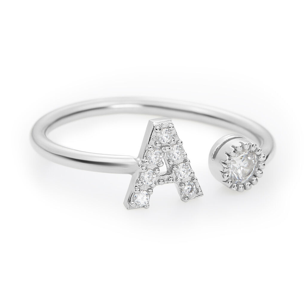 STROILI Womens Adjustable Ring 1683967 Silver 925% Letter A