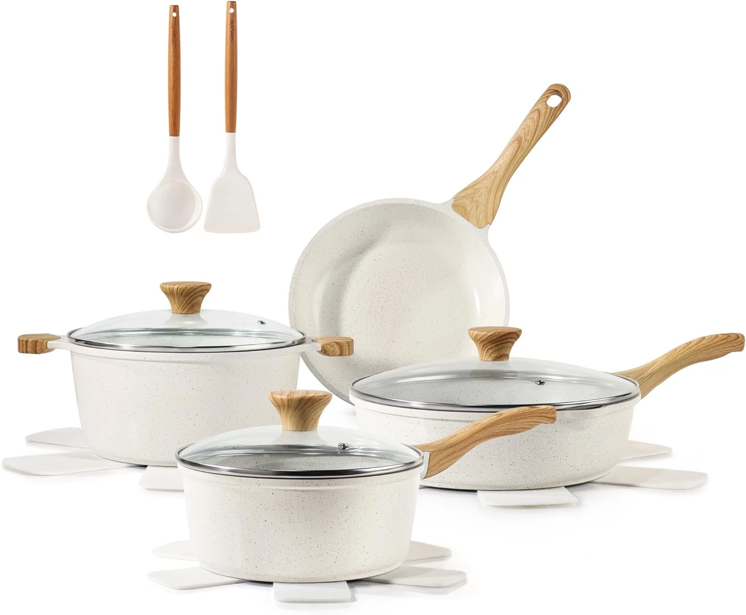 Nonstick Ceramic Cookware Set 13-Piece Healthy Pots and Pans Set Non-Toxic