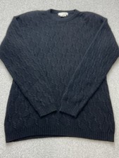 Vintage Outlander Sweater Womens Large Black Wool Blend Cable Knit Pullover