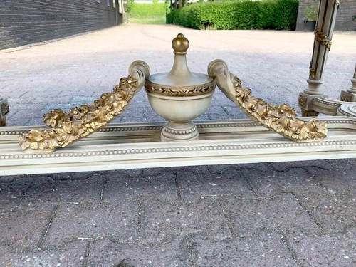 Table French Louis XVI Center Cream Gold Hand Carved Vintage Neoclassical Decor - Picture 4 of 12