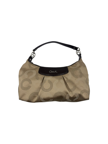 COACH KHAKI SIGNATURE SATIN HOBO BAG