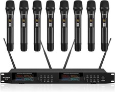 Pro 8-Channel UHF Wireless Microphone System for Karaoke Events