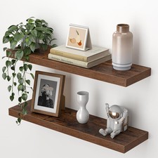Heimlove 24 Inch Floating Shelves for Wall,Mounted Storage Wood Shelves with ...