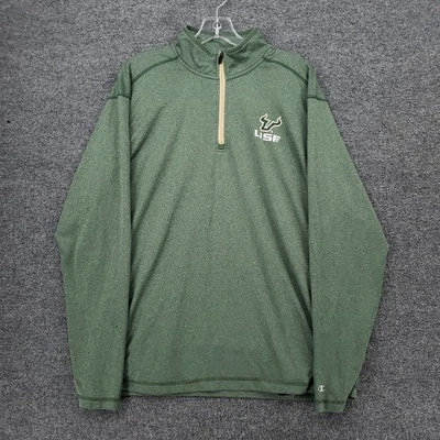 Champion South Florida Bulls 1/4 Zip Mens XL Green Mock Neck NCAA - Image 1 of 4