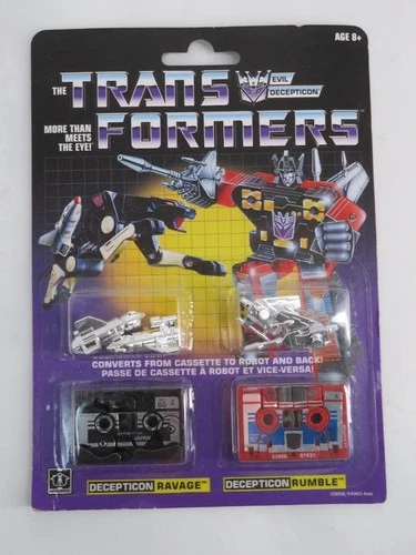 NEW Transformers G1 Cassette Deceptions Ravage & Rumble 2-Pack Figures - Reissue