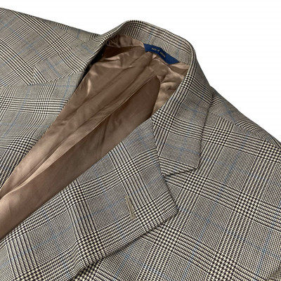 Brooks Brothers Men's 1818 Madison 100% Wool Blazer Beige/Brown/Blue Plaid   44L