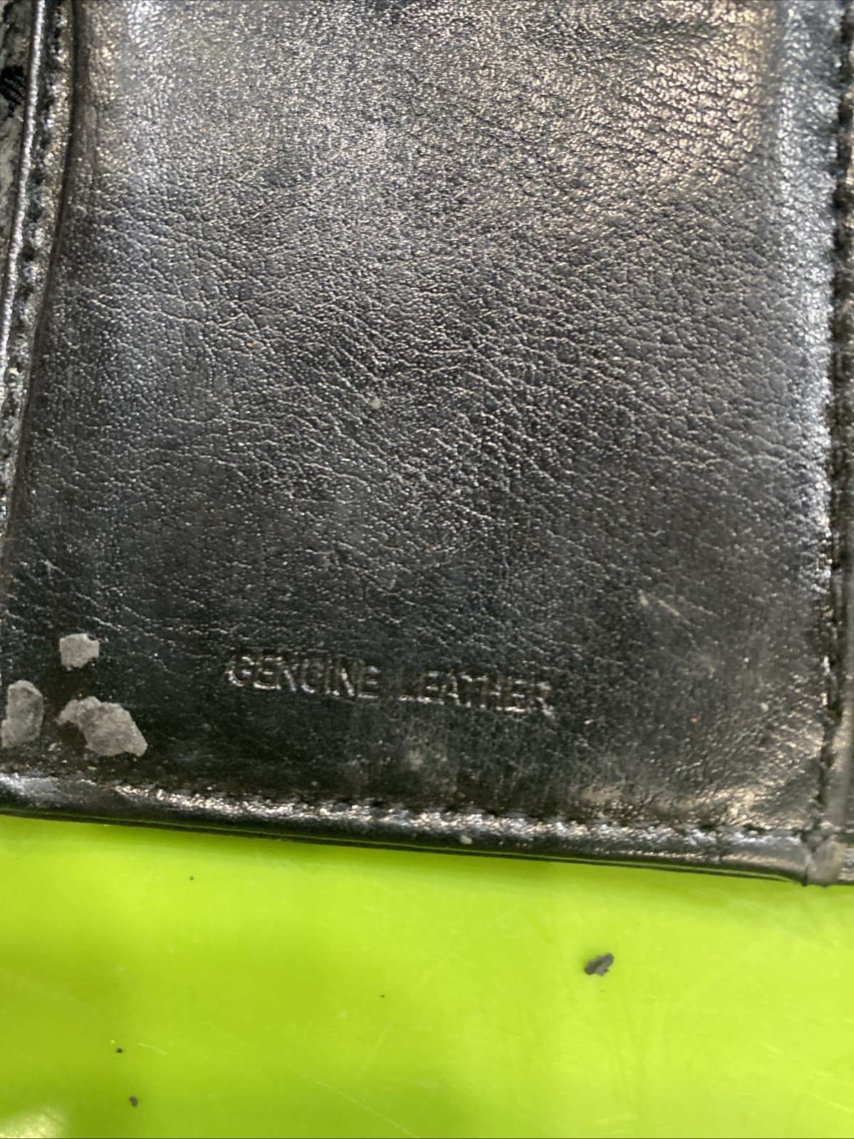 Solid Black Plain Genuine Leather Chain Wallet No… - image 4