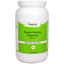 Empty Gelatin Capsules, Size 00, 1,000 Capsul...