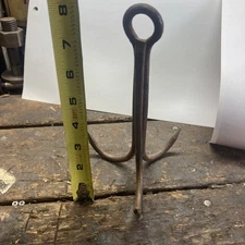 Blacksmith Made Hanging Butchers Meat Hook Grappling Iron Well Hook
