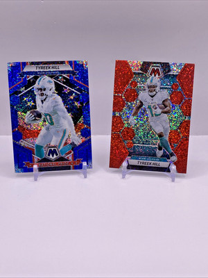 2023 Panini Mosaic Tyreek Hill Blue Sparkle National Pride /96 Red Sparkle SSP