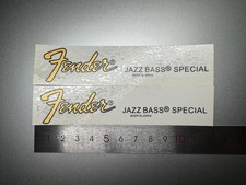 2Pc For F Guitar JAZZ BASS SPECIAL Headstock Waterslide Decals Metallic Ink
