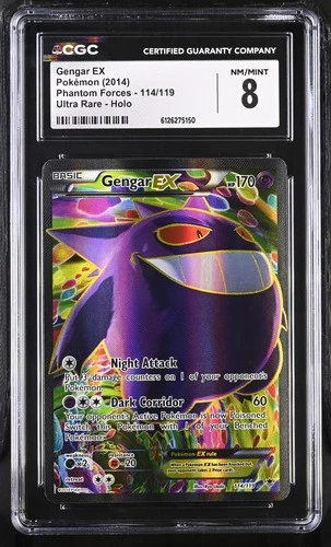 CGC 8 Gengar EX 2014 Phantom Forces 114/119 Ultra Rare Holo Pokemon Card