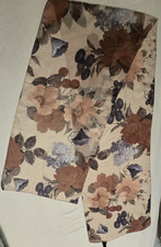 Vintage Sheer Floral Scarf Hydrangea Cherries Flowers Polyester Italy LONG 12x58