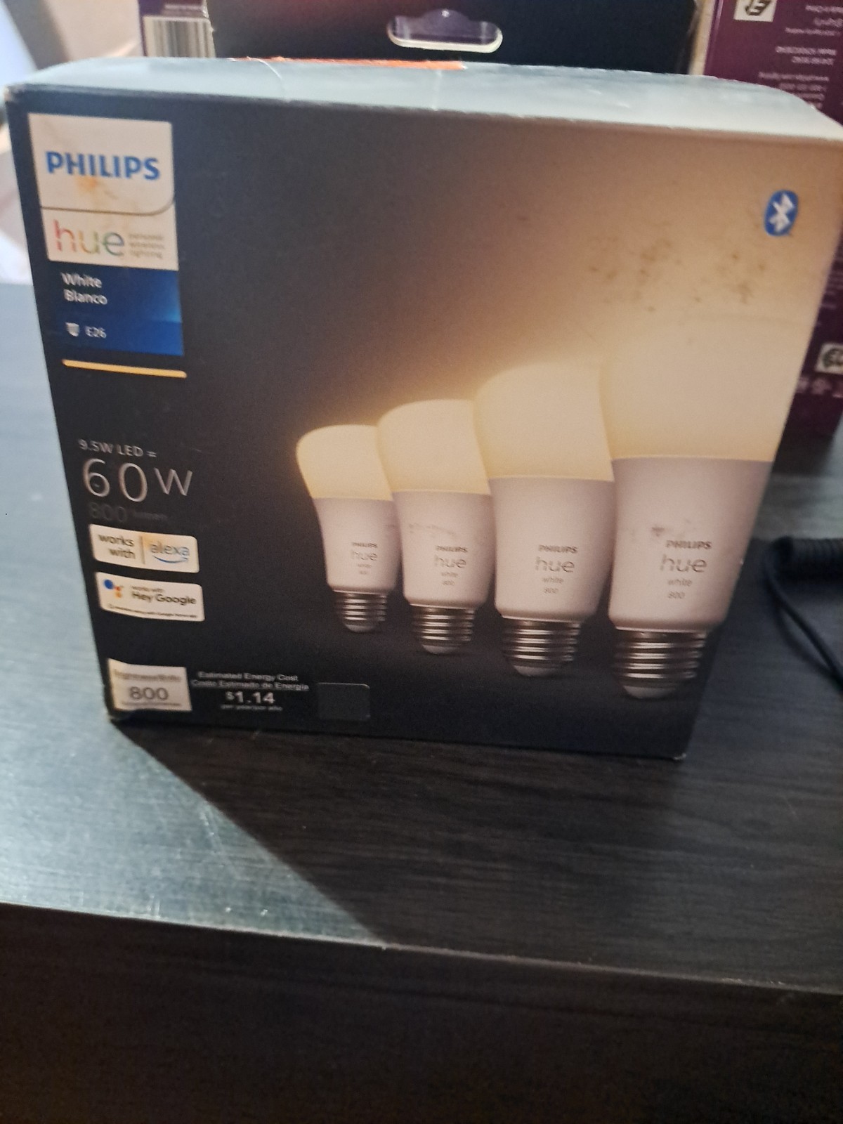 Philips Hue White 4-Pack A19 LED Smart Bulb Bluetooth & Zigbee