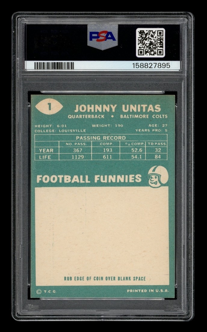 1960 Topps Set-Break #  1 Johnny Unitas PSA 5 EX view 2