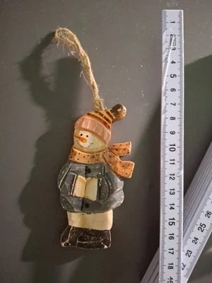 Gilde Weihnachts Anhänger Holz Schneemann nostalgisch - Bild 1 von 2
