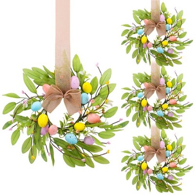 4pcs Small Easter Wreath, 12 Inch Mini Cabinet Wreaths for Kitchen, Easter Ki...